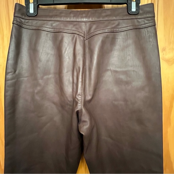 Ralph Lauren Sport Dark Brown Espresso 100% Leather Pants Boot Cut Medium Waist - Picture 10 of 11